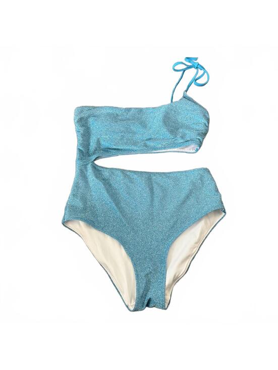 PINK Victoria's Secret Other - PINK Aqua Blue Metallic Cutout One Piece Swimsuit Monokini Med.